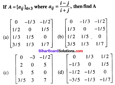 Bihar Board 12th Maths Objective Answers Chapter 3 Matrices Q1