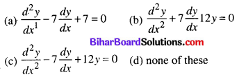 Bihar Board 12th Maths Objective Answers Chapter 9 Differential Equations Q9