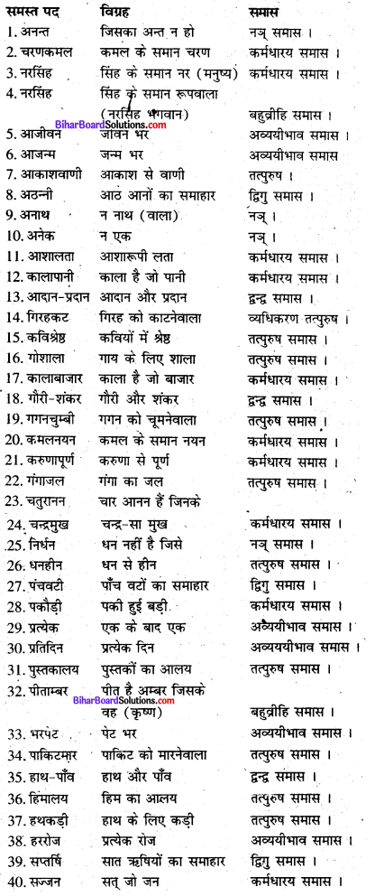 Bihar Board Class 8 Hindi व्याकरण Grammar 10