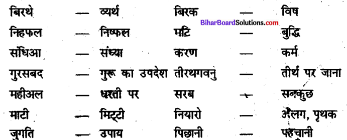 Bihar Board Class 10 Hindi Solutions पद्य Chapter 1 राम बिनु बिरथे जगि जनमा, जो नर दुख में दुख नहिं मानै-1