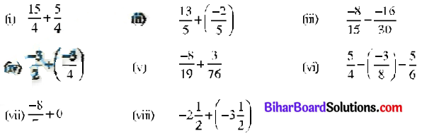 Bihar Board Class 7 Maths Solutions Chapter 12 परिमेय संख्याएँ Ex 12.2 Q1