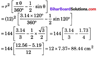 Bihar Board Class 10 Maths Solutions Chapter 12 वृतों से संबंधित क्षेत्रफल Ex 12.2 Q7