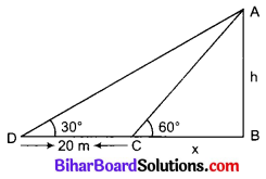 Bihar Board Class 10 Maths Solutions Chapter 9 त्रिकोणमिति के कुछ अनुप्रयोग Additional Questions LAQ 2