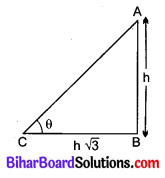 Bihar Board Class 10 Maths Solutions Chapter 9 त्रिकोणमिति के कुछ अनुप्रयोग Additional Questions VSQ 1