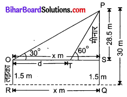 Bihar Board Class 10 Maths Solutions Chapter 9 त्रिकोणमिति के कुछ अनुप्रयोग Ex 9.1 Q6